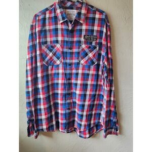 Aeropostale Mens Plaid Long Sleeve Button Up Shirt XL TG Aero Guitars